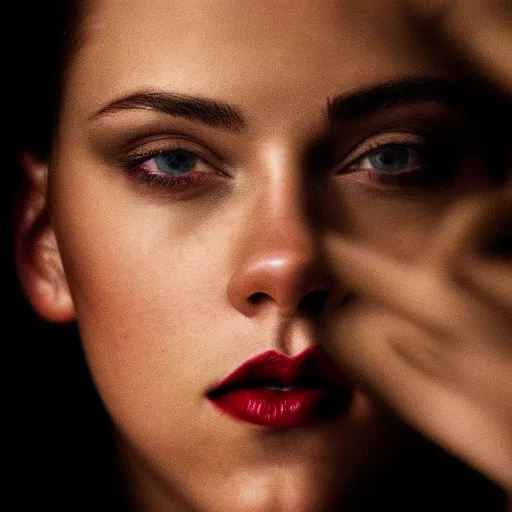 Image similar to Portrait photography of someone who have the nose of Scarlett Johansson, the lips of Rihanna and the eyes of Kristen Stewart, award winning photography by Leonardo Espina