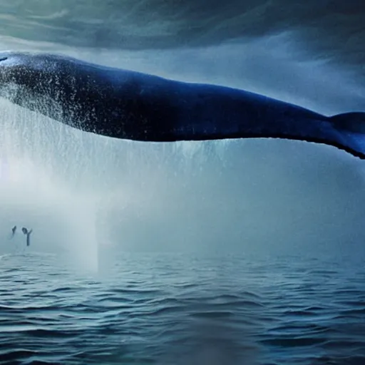 Image similar to portrait photo by national geographic and mort kunstler and annie leibovitz and monia merlo, a stunning blue whale completely covered in a long billowing flowing white sheet swimming through the ocean, backlit, 4 d, 4 k, volumetric lighting, photorealistic, light ray, hyperdetailed