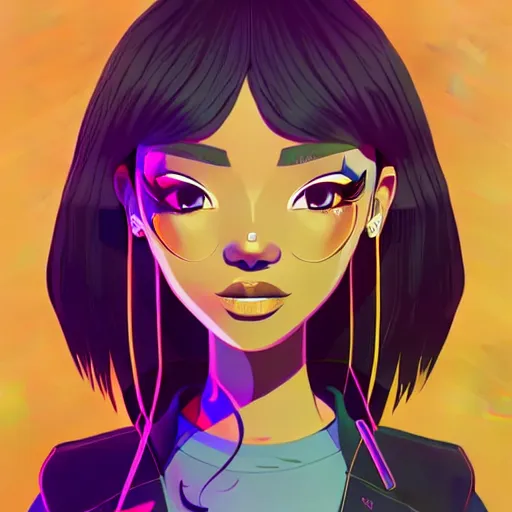 Image similar to 2 d character design, female rapper, vector art, digital art, portrait, 4 k, 8 k, sharp focus, smooth, illustration, concept art, music artist