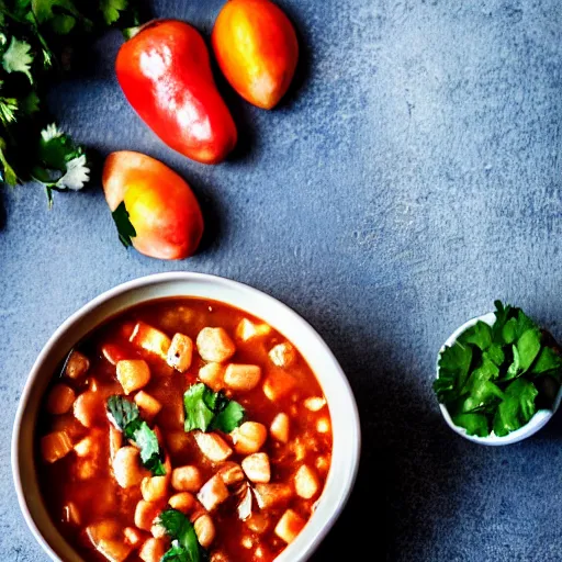 Prompt: bowl of menudo, photo, food photography