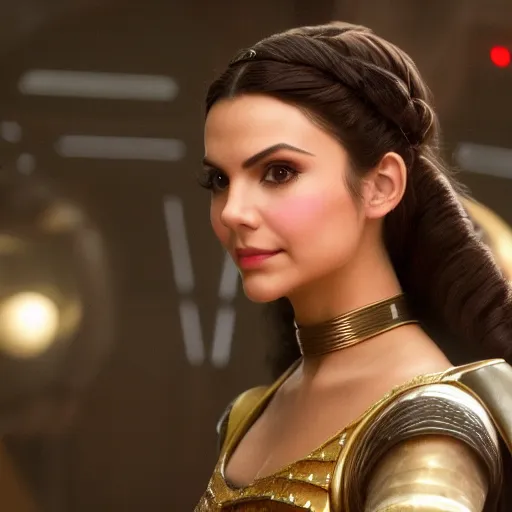 Image similar to victoria justice as princess padme in star wars episode 3, 8k resolution, full HD, cinematic lighting, award winning, anatomically correct