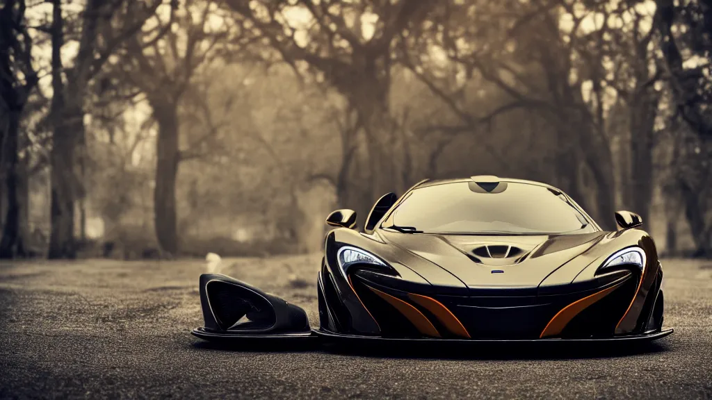 Image similar to soft bokeh photo of a mclaren p 1, cinematic, fine details, symmetrical, 4 k, digital art, wallpaper