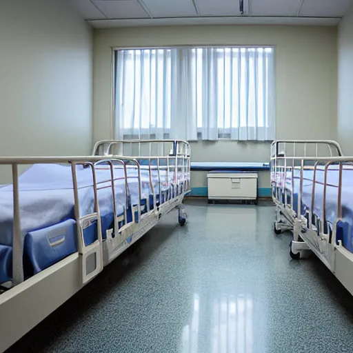 Image similar to empty hospital, empty hospital bed, hospital color photograph