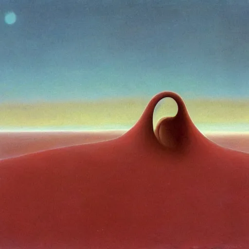 Prompt: a sandworm on the planet Arrakis Beksinski style