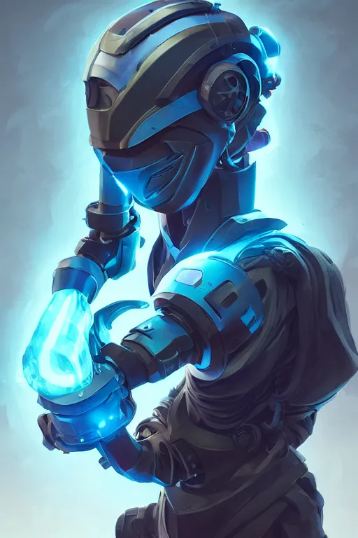 Image similar to epic mask helmet robot ninja portrait stylized as fornite style game design fanart by concept artist gervasio canda, behance hd by jesper ejsing, by rhads, makoto shinkai and lois van baarle, ilya kuvshinov, rossdraws global illumination radiating a glowing aura global illumination ray tracing hdr render in unreal engine 5