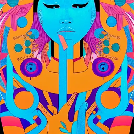 Image similar to modern sculpture visionary art color and shapes by tristan eaton and james jean, chiho aoshima color scheme