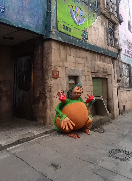 Prompt: Toad hobbit,sezam street