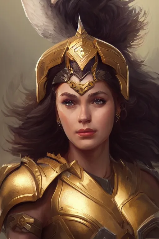 Image similar to amazon valkyrie athena, d & d, fantasy, portrait, highly detailed, headshot, digital painting, trending on artstation, concept art, sharp focus, illustration, art by artgerm and greg rutkowski and magali villeneuve