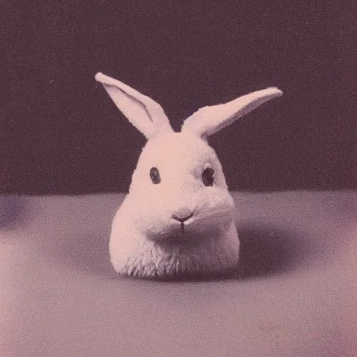 Prompt: Haunted terrifying humanoid rabbit captured on grainy polaroid