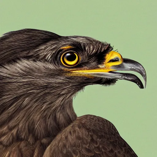 Prompt: a closeup of a black headed buzzard, extremely detailed, concept, digital art