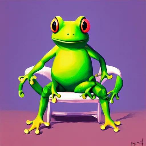 Prompt: froggy chair, chair frog, frog chair, cute, animal crossing, official fanart behance hd artstation by Jesper Ejsing, by RHADS, Makoto Shinkai and Lois van baarle, ilya kuvshinov, rossdraws