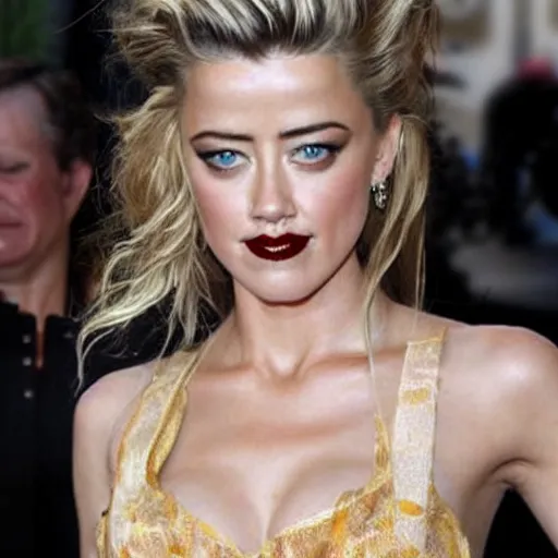 Image similar to a [ gourd ] carved shaped to look like ( amber heard ) face hybrid intercross