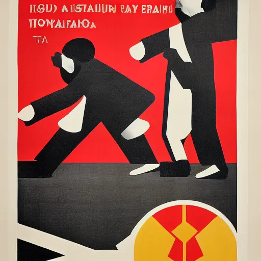 Prompt: A Singaporean propaganda poster designed by Alexander Rodchenko