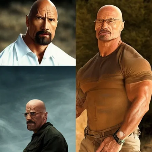 Prompt: dwayne johnson as walter white