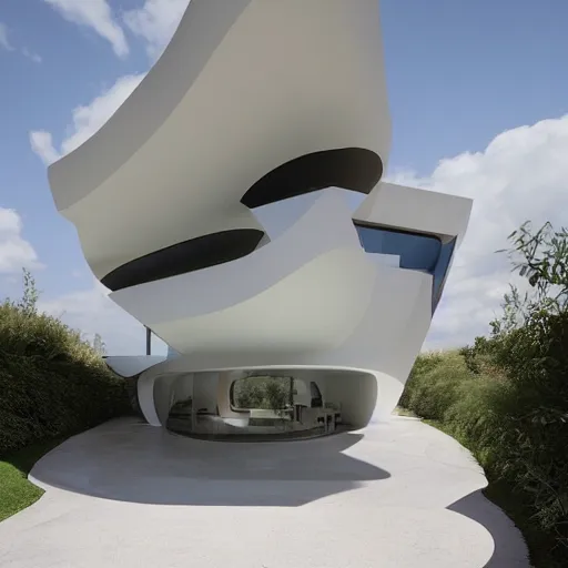 Image similar to house designed by zaha hadid