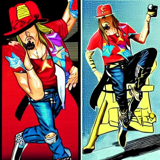 Prompt: kid rock as a super hero, todd mcfarlane art style,