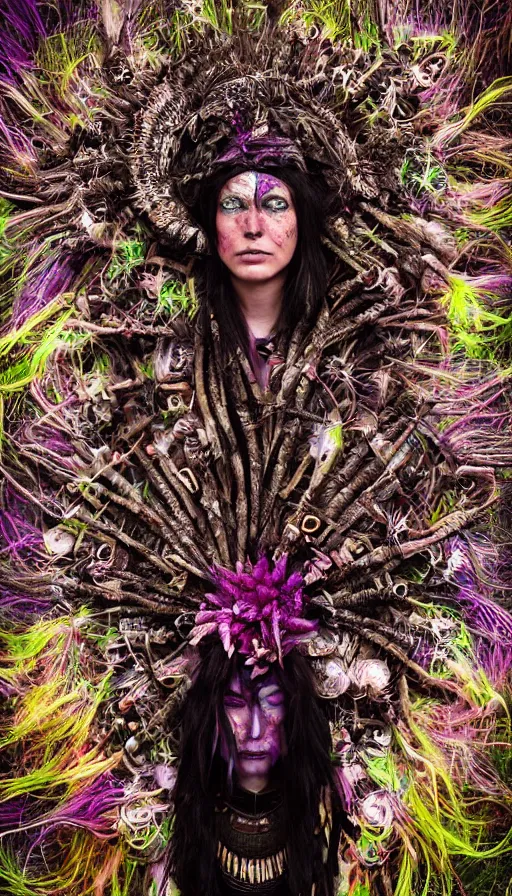 Prompt: portrait of a digital shaman, by kirsty mitchell