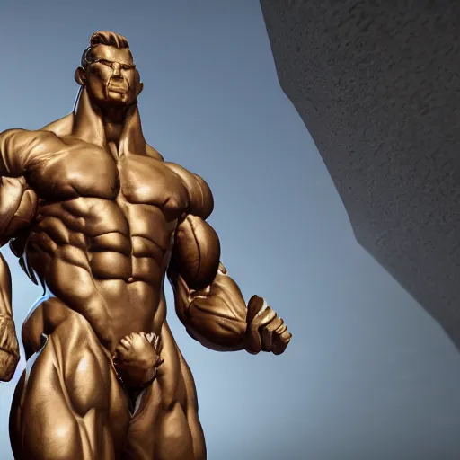 Image similar to portrait of statue muscle, chrome, reflect, 8 k uhd, unreal engine, octane render in the artstyle of finnian macmanus, john park and greg rutkowski