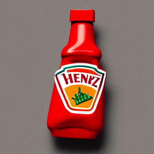 Image similar to a heinz ketchup bottle lying on a cement floor