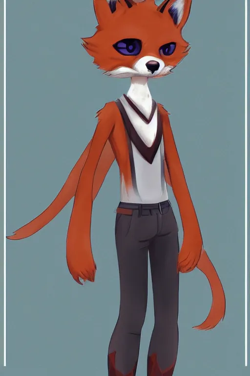 Prompt: an anthropomorphic fox, fursona!!!! trending on furaffinity, by kawacy, trending on artstation