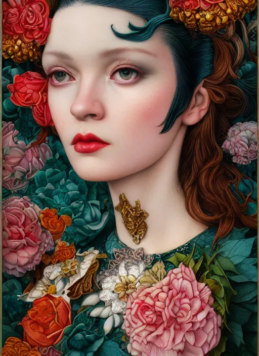 Image similar to fashion portrait :: by Martine Johanna and Chie Yoshii and Casey Weldon :: ornate, dynamic, particulate, rich colors, intricate, harper's bazaar, elegant, highly detailed, centered, artstation, smooth, sharp focus, octane render, 3d