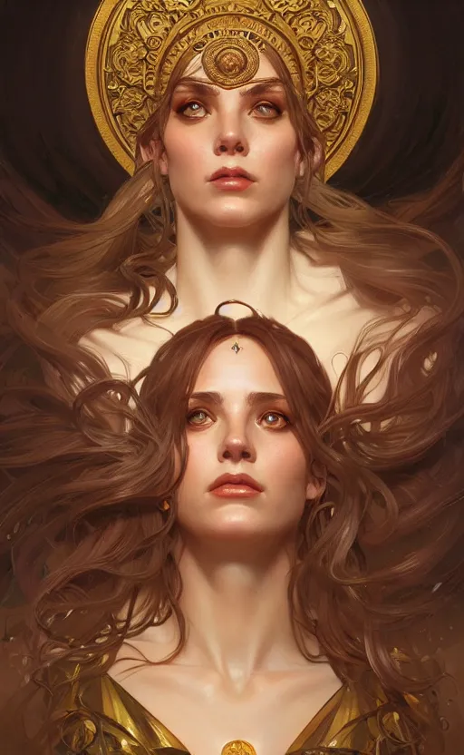 Image similar to portrait of the goddess circe, greek mythology, intricate, headshot, highly detailed, digital painting, artstation, concept art, sharp focus, cinematic lighting, illustration, art by artgerm and greg rutkowski, alphonse mucha, cgsociety