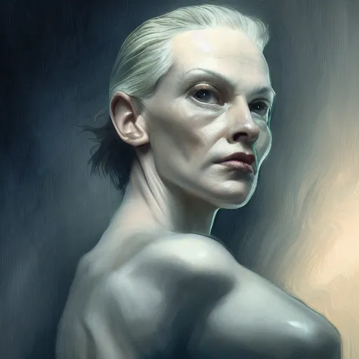 Image similar to Shelly Twin peaks, physically accurate, moody dynamic lighting, intricate, elegant, highly detailed, digital painting, artstation, HR GIGER, Hieronymus Bosch, Francis Bacon, concept art, smooth, sharp focus, illustration, art by artgerm and greg rutkowski and alphonse mucha