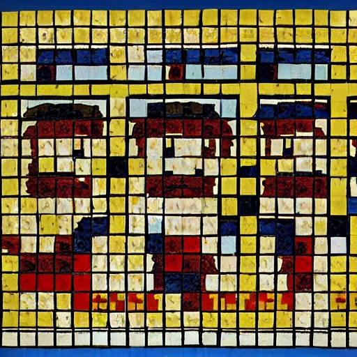 Image similar to a roman mosaic of super mario bros 2