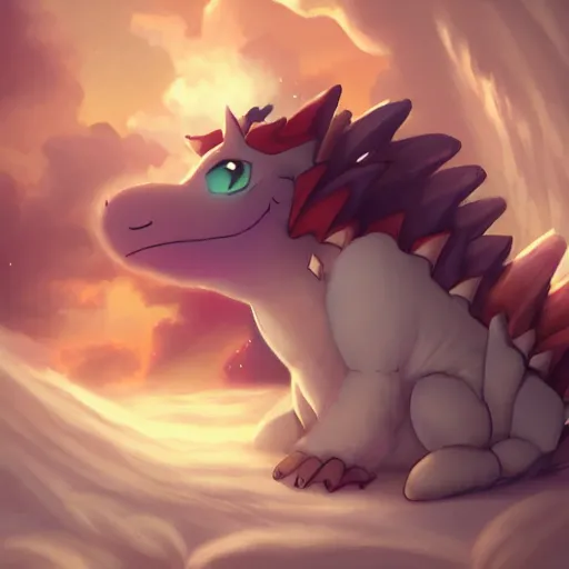 Prompt: a cute mystical dragon slepping mofumofu, fluffy Full of Light, Animated Film, Cinematography, Atmosphere, Highly Detailed Heavenly Dramatic Lighting, Highly Realistic Cinematic Lighting, Volumetric Lighting, Photography, Anime Style, Cinema, Epic High Dynamic Lighting