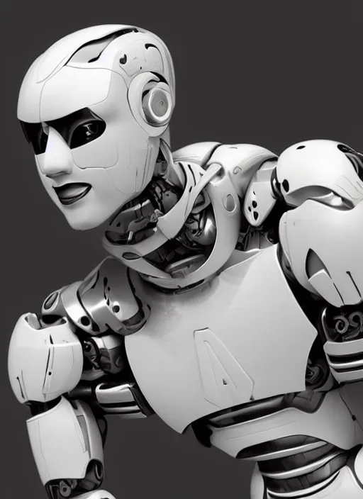 Image similar to portrait of a futuristic blanco ceramic Spanish prince grinning humanoid robot with a handsome face and muscular body reclining, macho, piroca, dotado, guapo, matte surface, trending on cgsociety