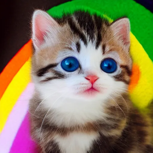 Image similar to rainbow kitten