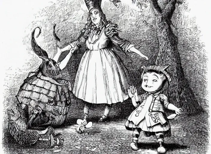 Image similar to Tenniel illustration of Alice in Wonderland Lewis Carrol