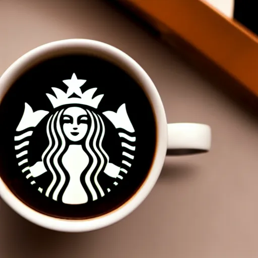 Prompt: hd inherent symbolic detail of a streaming hot cup of starbucks coffee