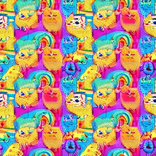 Prompt: (((((((seamless pattern))))))) of (((rainbow))) cats!!!!!!!!