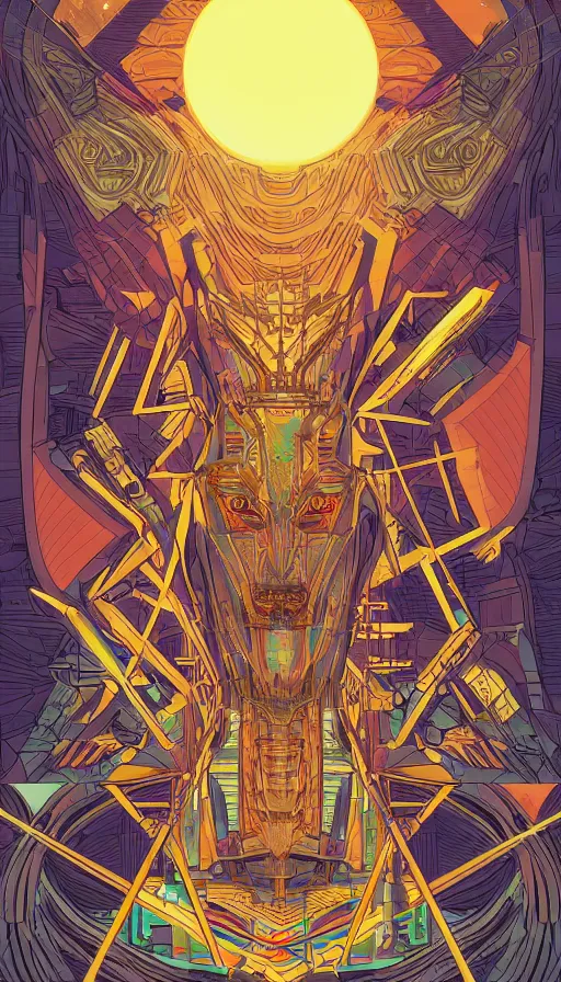 Image similar to Anubis, futurism, da vinci, Dan Mumford, Josan Gonzalez