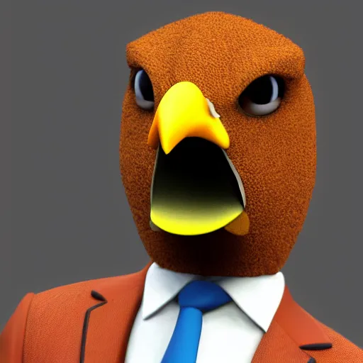 Image similar to a high quality photo of a chicken wearing a suit, 8k, artstation