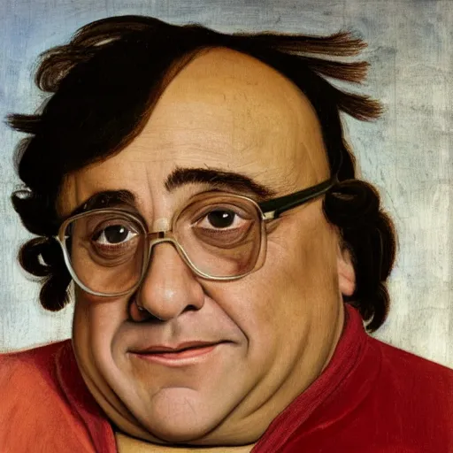 Image similar to portrait of Danny Devito, painting by Sandro Botticelli, detailed, 4k