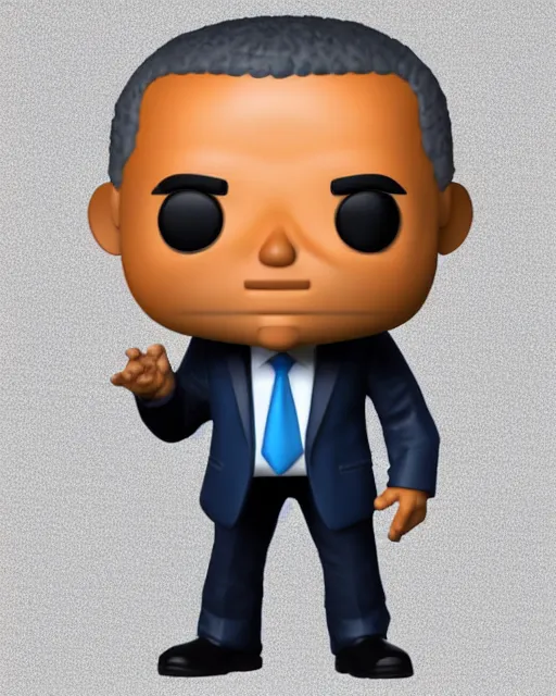 Image similar to full body 3d render of Barack Obama as a funko pop, studio lighting, white background, blender, trending on artstation, 8k, highly detailed