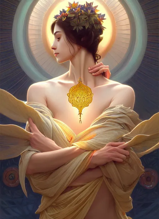 Image similar to perfectly detailed lotus!!! blessed by nature with ever - increasing physical mental perfection, symmetrical! intricate, sensual features, highly detailed, biblical divine holy perfection!! digital painting, artstation, concept art, smooth, sharp focus, illustration, art by artgerm and greg rutkowski and alphonse mucha