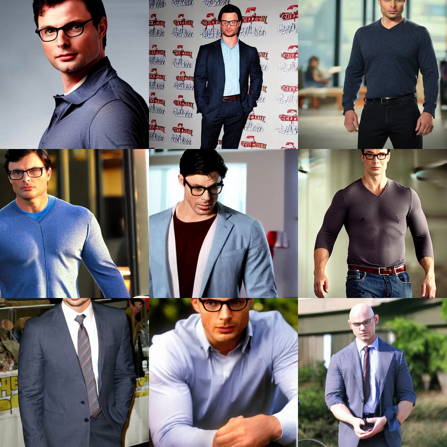 Prompt: Bald Clark Kent (Tom Welling)