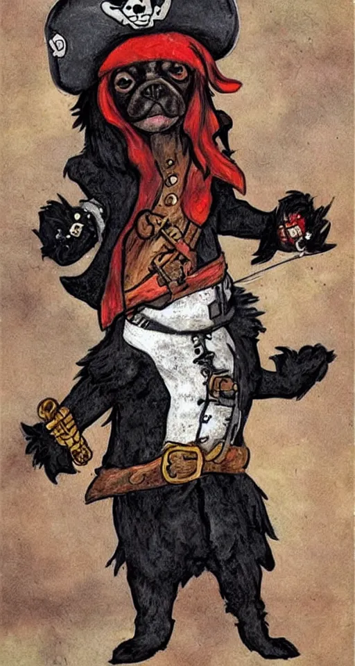 Image similar to a dog dressed as a pirate art by Stan Lee