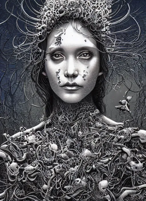 Image similar to Metal goddess painting by Dan Hillier, trending on artstation, artstationHD, artstationHQ, 4k, 8k
