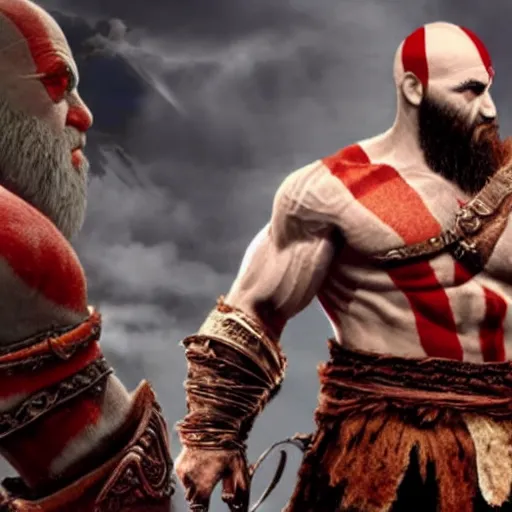 Prompt: danny devito as kratos in god of war ps5