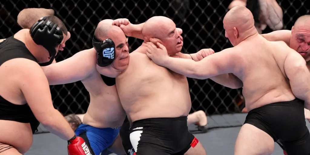 Image similar to joe rogan fighting obese americans at wal - mart wrestling, detailed facial expressions, hyper detailed