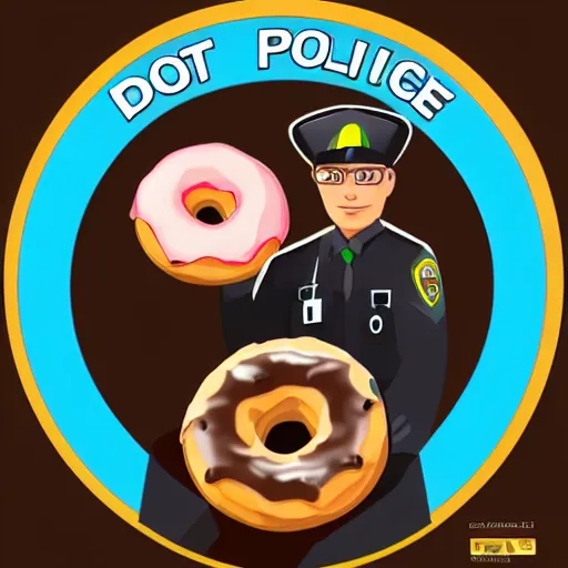 Image similar to “Donut police officer, digital art, 4k, award winning”