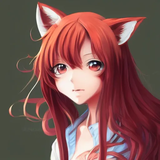 Image similar to anime portrait of a fox girl as an anime girl by Stanley Artgerm Lau, WLOP, Rossdraws, James Jean, Andrei Riabovitchev, Marc Simonetti, and Sakimichan, trending on artstation