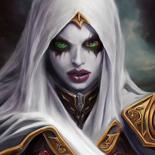 Image similar to sylvanas windrunner, artstation hall of fame gallery, editors choice, #1 digital painting of all time, most beautiful image ever created, emotionally evocative, greatest art ever made, lifetime achievement magnum opus masterpiece, the most amazing breathtaking image with the deepest message ever painted, a thing of beauty beyond imagination or words