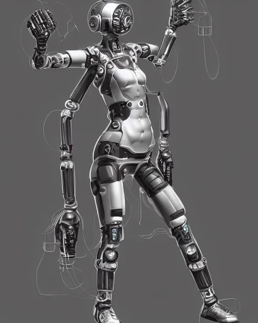 Prompt: woman with six cybernetic arms, trending on artstation