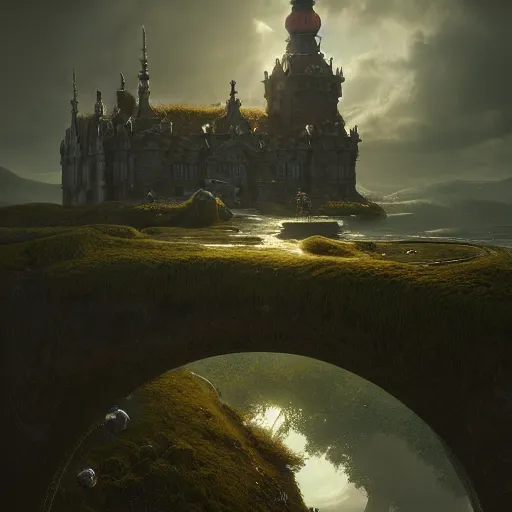 Image similar to infinite final fantasy denmark landscape, moody : : michal karcz, sophie anderson, esao andrews : : ornate, dynamic, particulate, intricate, elegant, highly detailed, centered, artstation, smooth, sharp focus, octane render, 3 d