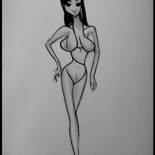 Image similar to milt kahl sketch of victoria justice with kim kardashian body